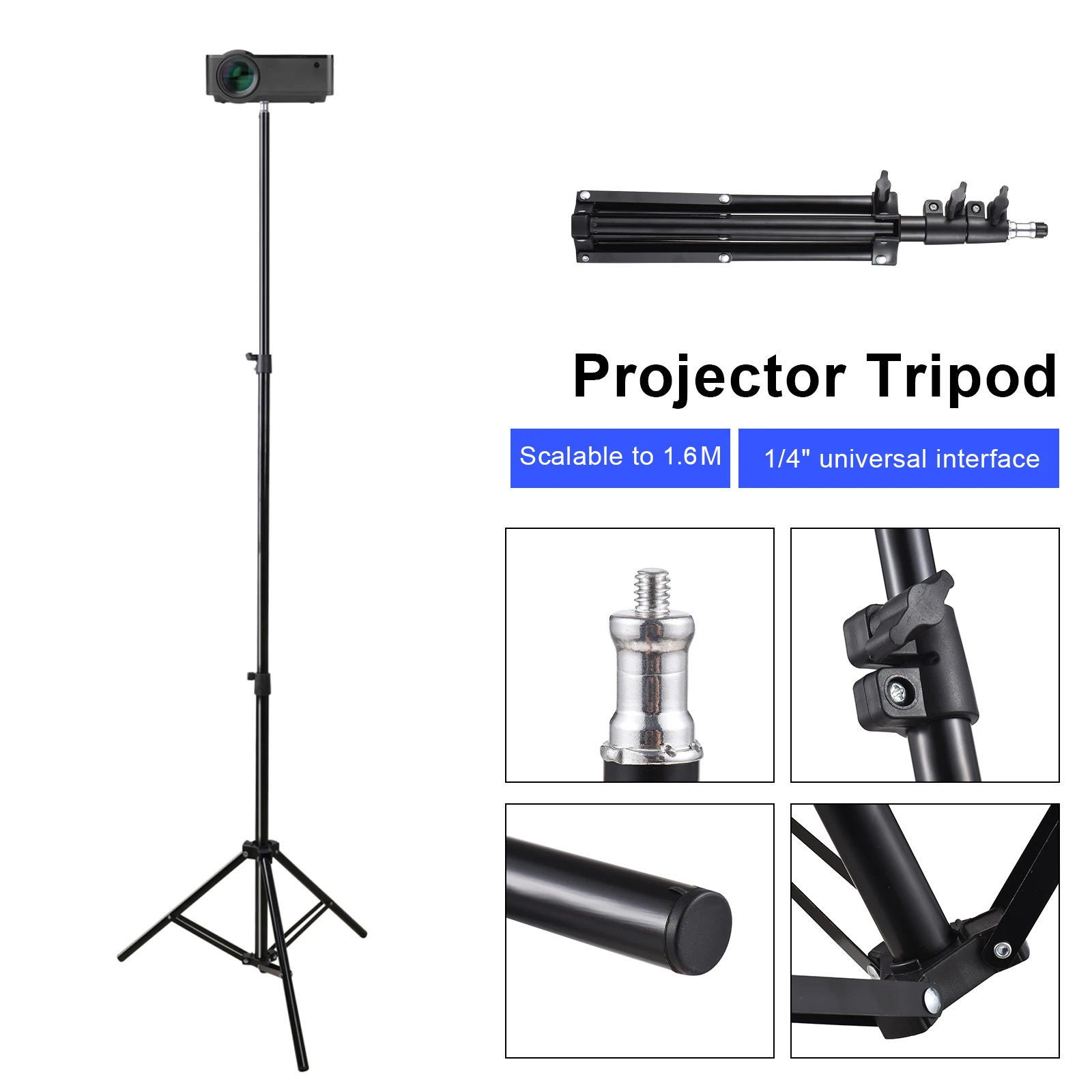 WALI Projector Tripod Stand, Portable Holder Mount For Universal