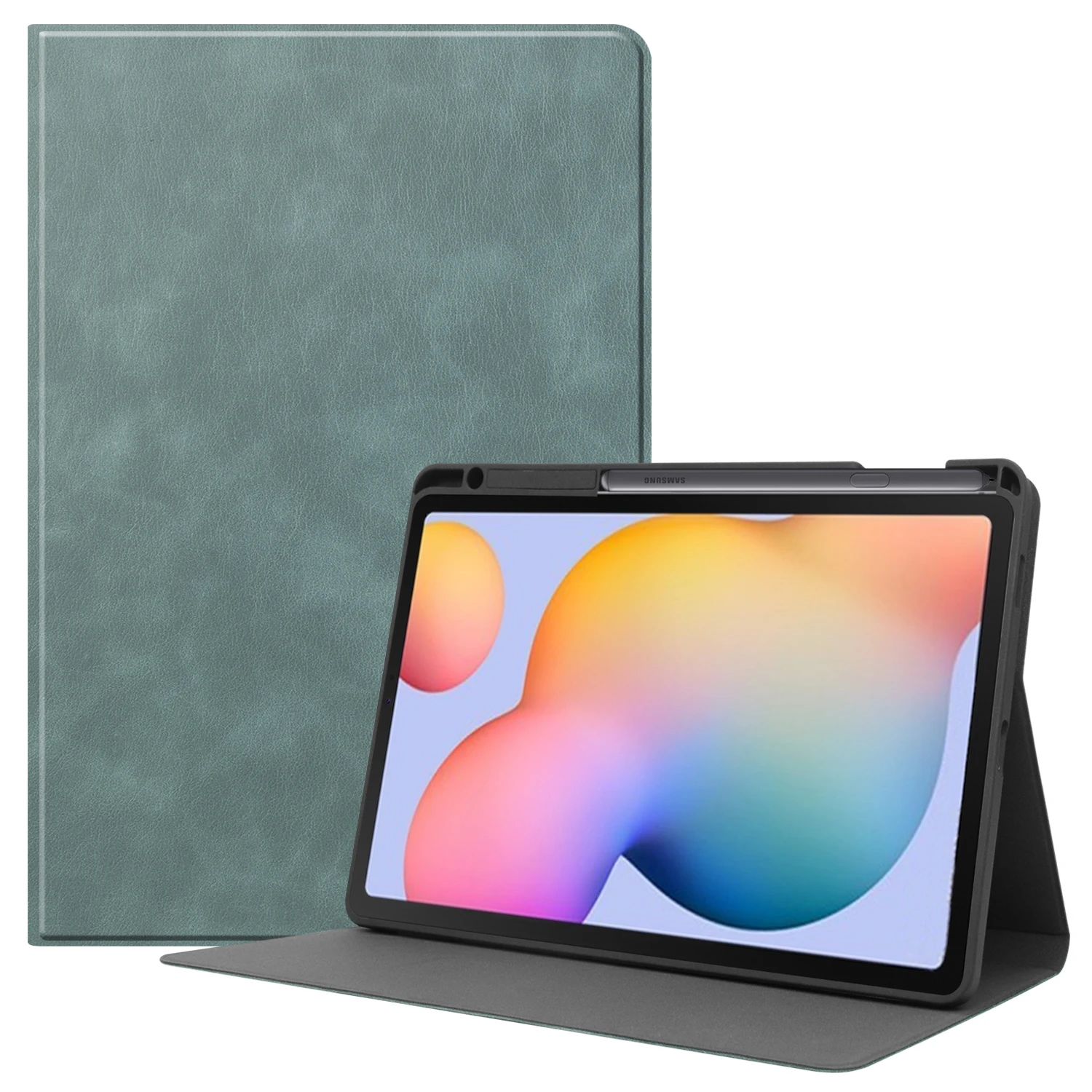 Premium Leather Tablet Case with Pencil Holder and Auto Sleep/Wake Feature