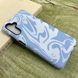 Luxury Double - Layer Phone Case with Abstract Blue Design - SamsungA56 (WHITE10)