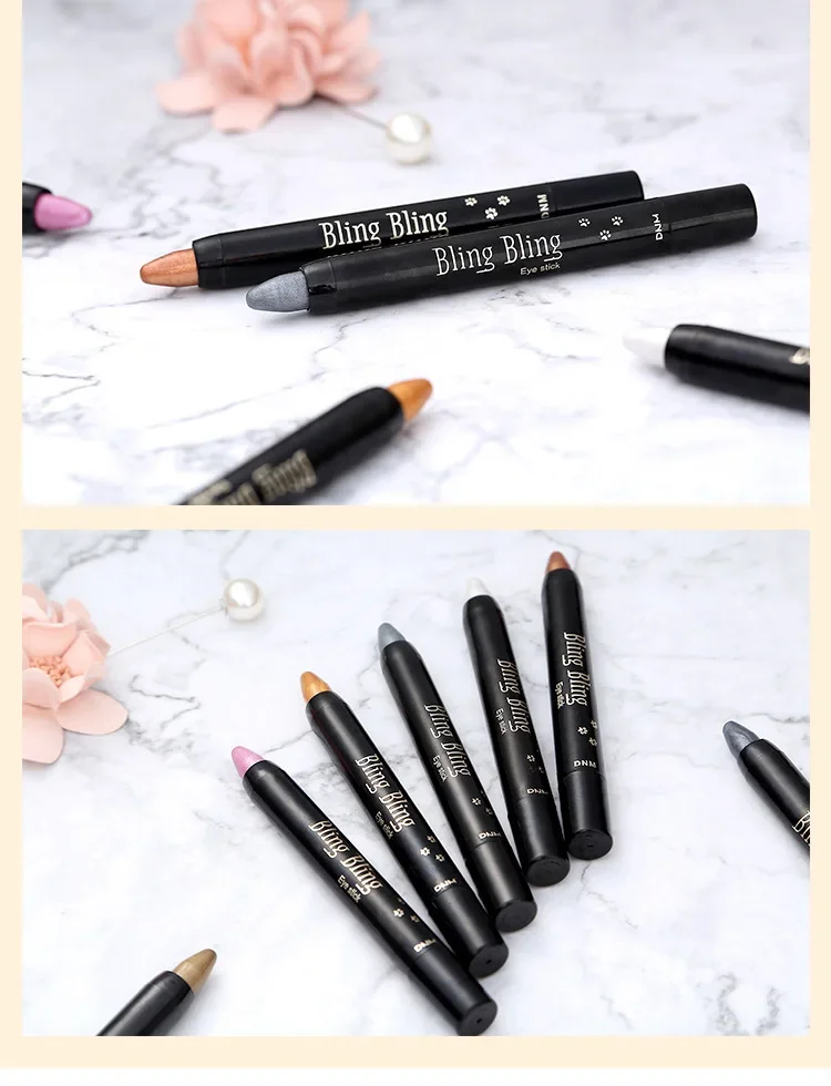 Bling Eye Shadow Pen 16 Colors Eyeshadow Stick Eyeshadow Palettes Women Bling Silkworm Pen Pearlescent Eye-shadow Glitter Pencil 5