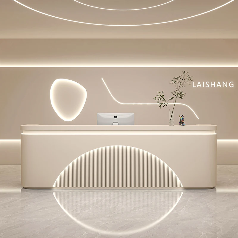 Modern Reception Desks LuxuriousCommercial Receptionist Waiting Reception Desks Comptoir De Caisse Boutique Office Furniture