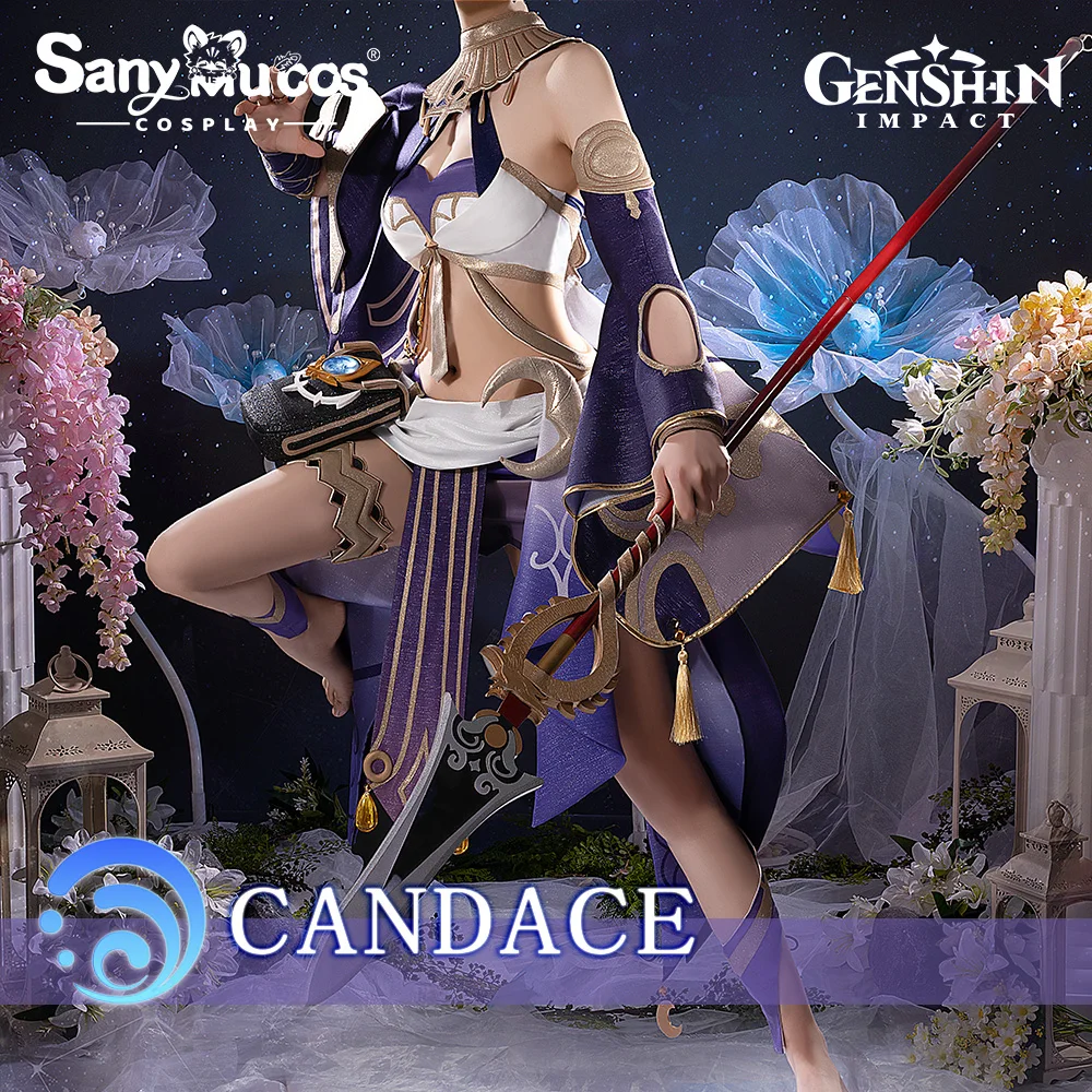 

【48H To Ship】SanyMuCos Genshin Impact Candace Cosplay Costume Top And Skirt Party Set Sexy Clothes Sumeru Candace Wig Halloween