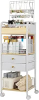Makeup Organizer, Floor Skincare Cosmetics Organizer with Drawers, Jewelry Organizers and Storage for Earring Necklace 1