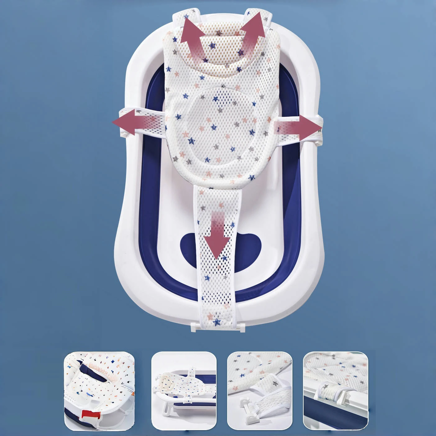 Universal Baby Bath Net Support Stand Slip-Proof Floating Rack for Newborn To Infant Bathtub Accessories Support Mat
