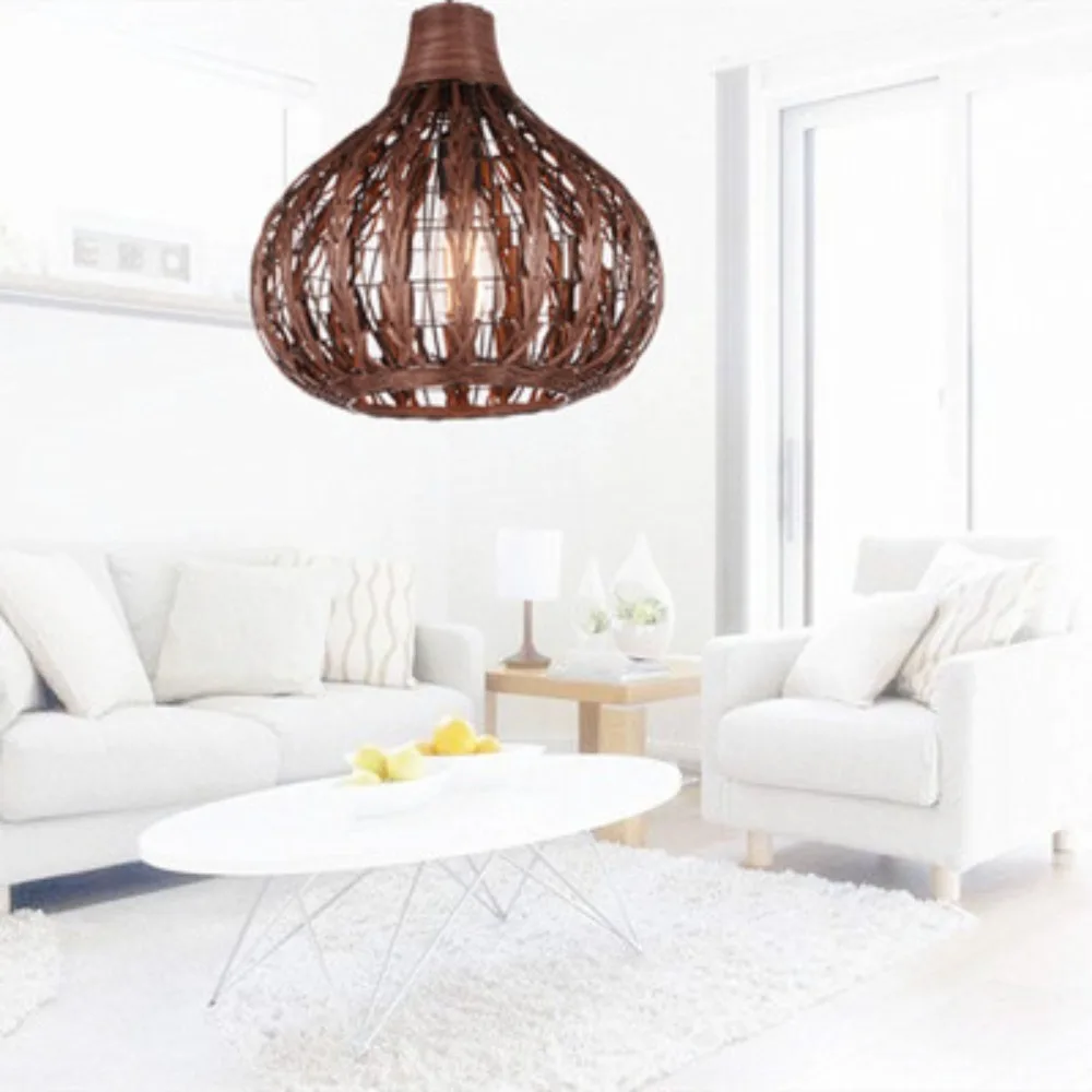 Hand-woven Rattan Chandelier Living Room Dining Room Study Teahouse Rattan Weaving Art Lamps Lighting Chandelier Hanging Lights