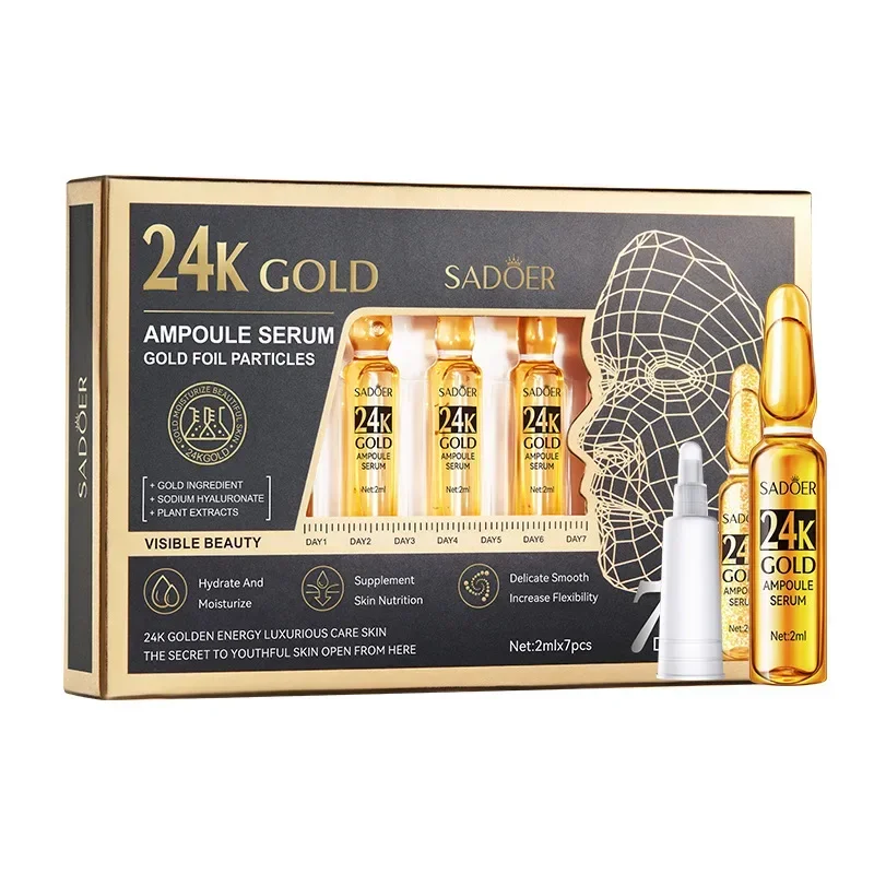 7 Pieces Hyaluronic Acid Essence Set Nicotinamide Oligopeptide Moisturizing Essence Anti-wrinkle Whitening Ampoule Face Serum 4