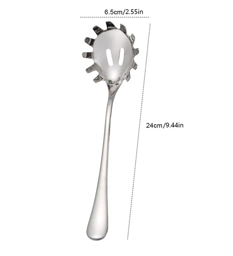 1PC Noodle Spoon Vermicelli Spoon Powder Lo mein Lo mein Paw Long Handle Stainless Steel Spaghetti