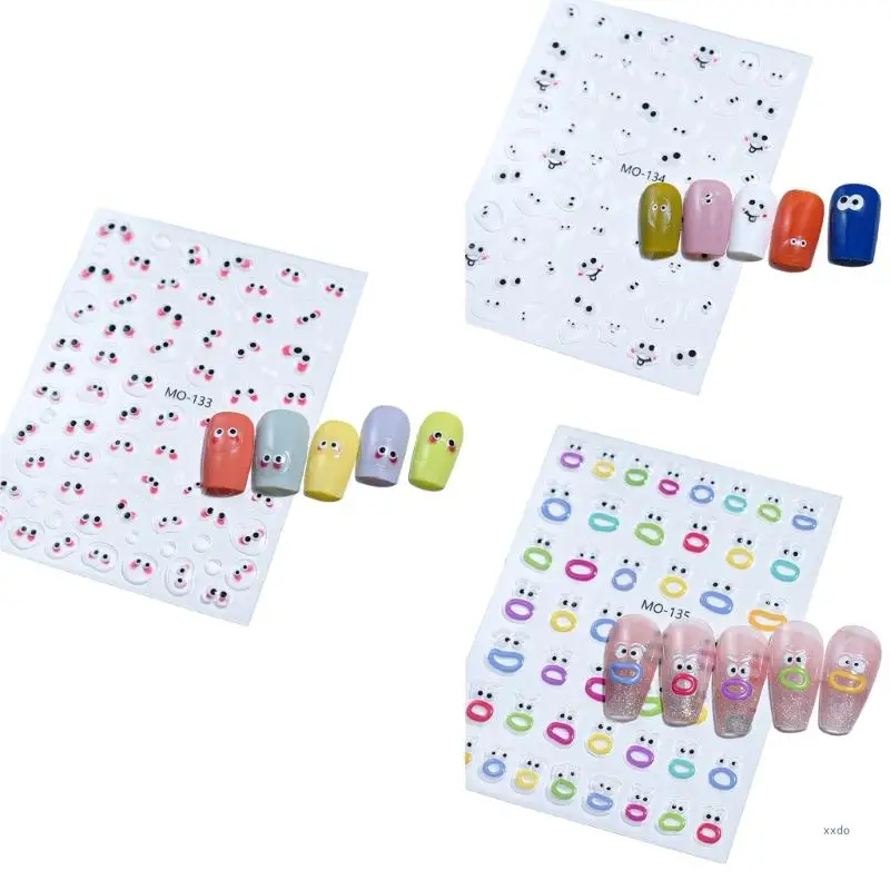 

False Nails Stickers Full Cover Mouth Monsters Press On Art Sticker Waterproof Peelable Stickers Decoration