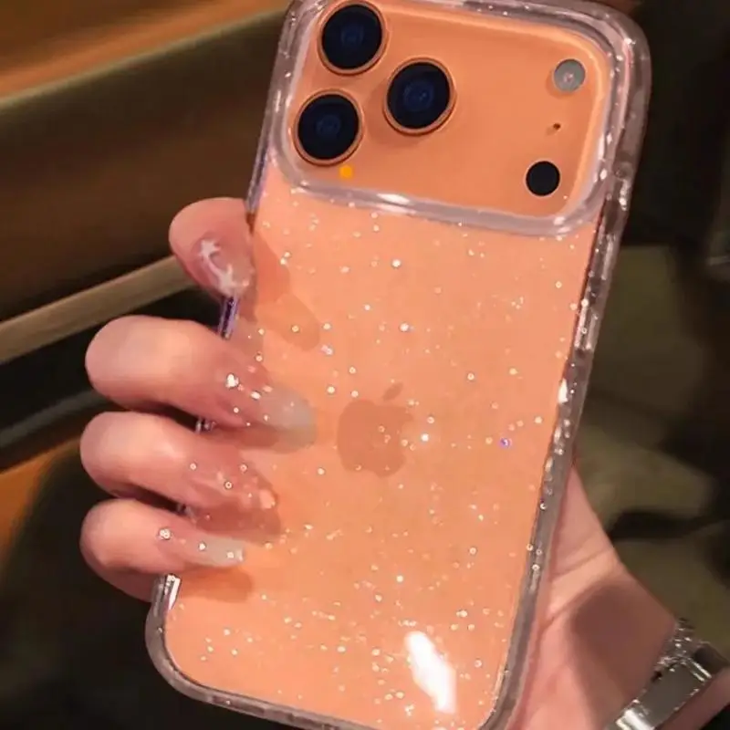 Advanced Minimalist Transparent Glitter Phone Case - Y2K Cover