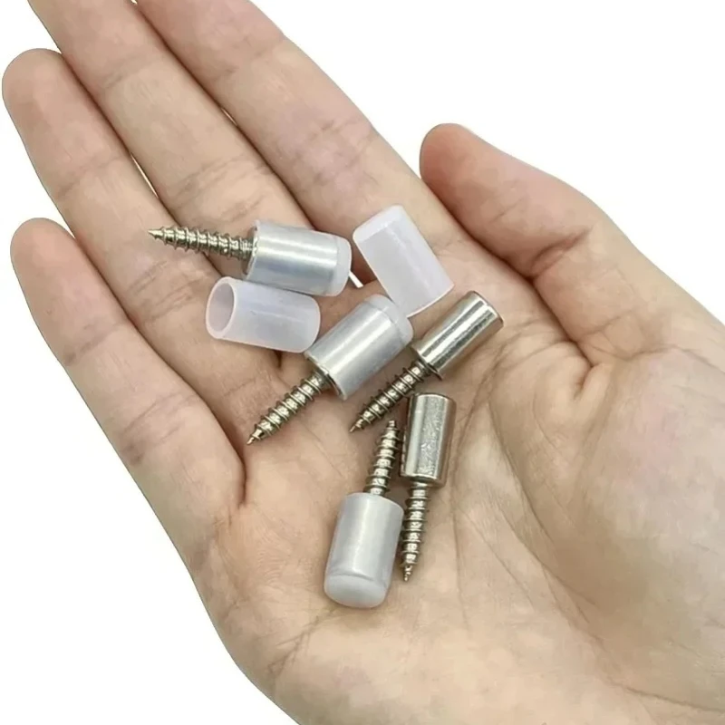 50Set Self Tapping Screw Layer Plate Holder Wardrobe Septum Brackets Fixed Screw Shelf Support Pegs with Non-Slip Sleeve