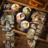 JIANWU 60mm*200cm Reading Time Series Vintage Character Landscaping Material PET Tape Creative DIY Journal Collage Stationery 1