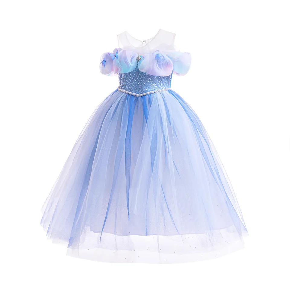 Abito da Cenerentola, ispirato alle principesse Disney, costume da Cenerentola per adulti, abito da Cenerentola blu, - Italia