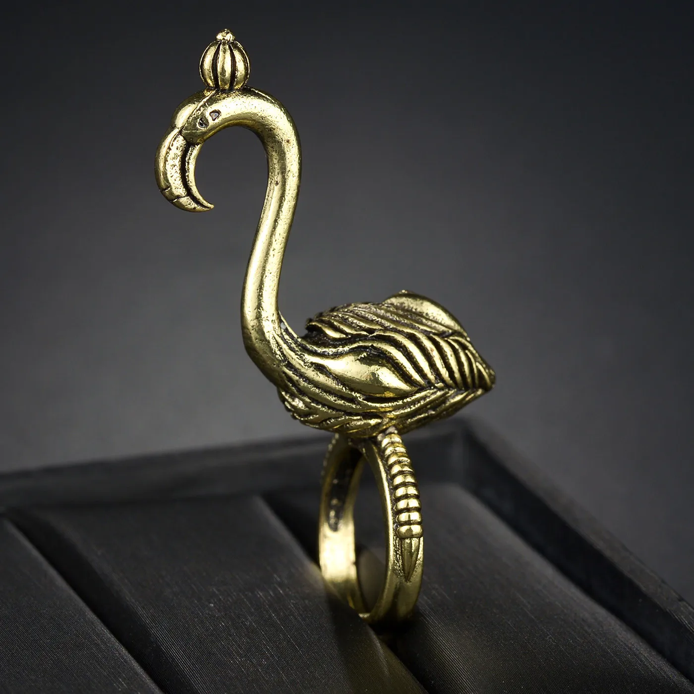 Fashion Vintage 3D Firebird Punk Ring For Women Bague Hada Anillo Rana Jewelry Aniversary Bird Rings Wedding Best Friends Party