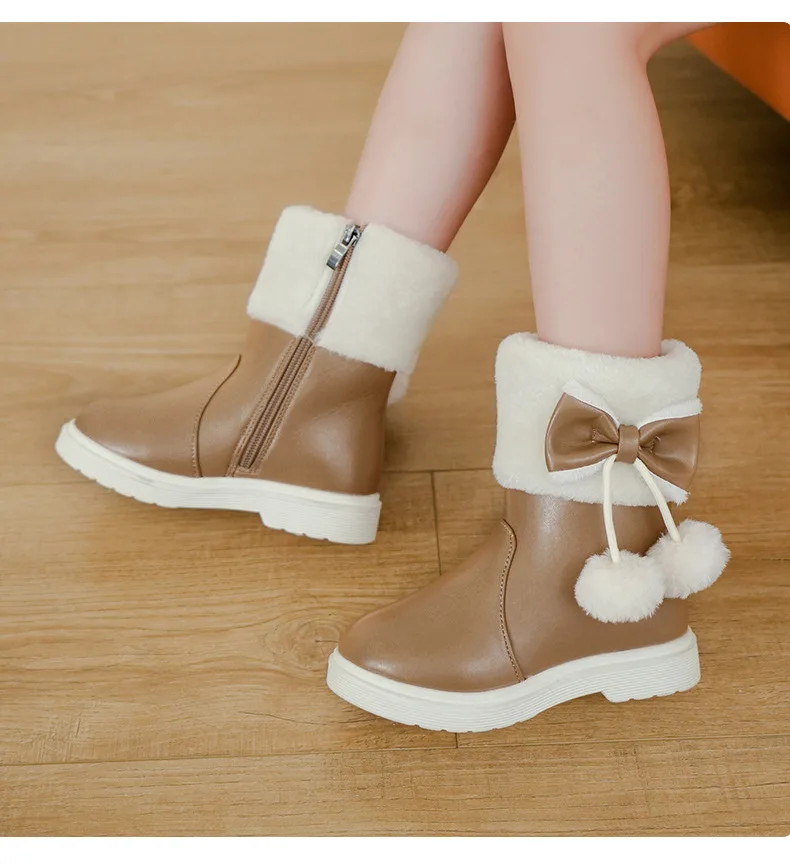 Winter Mädchen Stiefel Mode Vielseitig Lange Rohr Stiefel Komfort Casual Baumwolle Stiefel Warme Prinzessin Mädchen Schuh Samt Einfache Schnee Stiefel – Detail 14