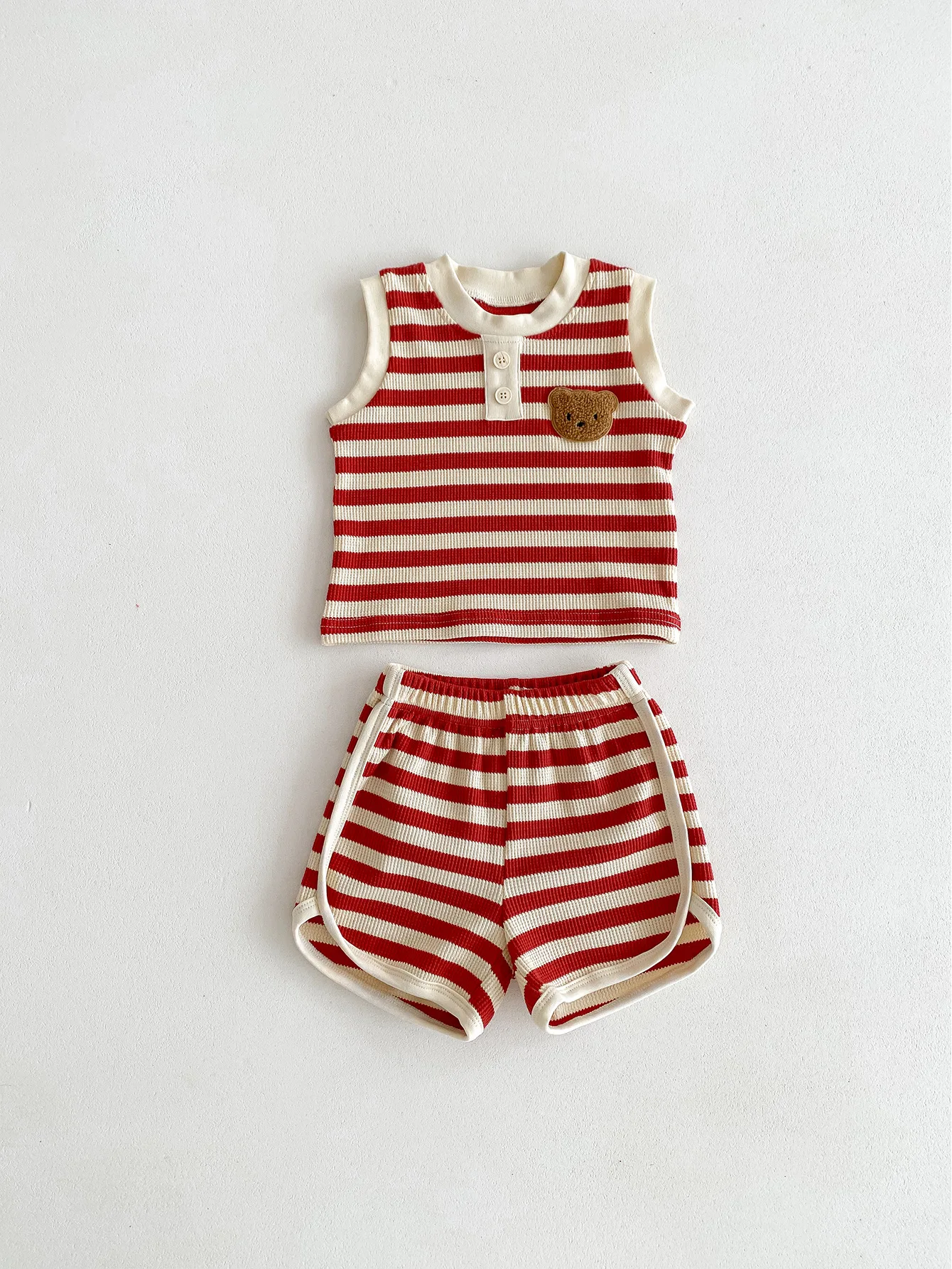 Baby Clothes Set Sleeveless Tee And Shorts Tracksuit