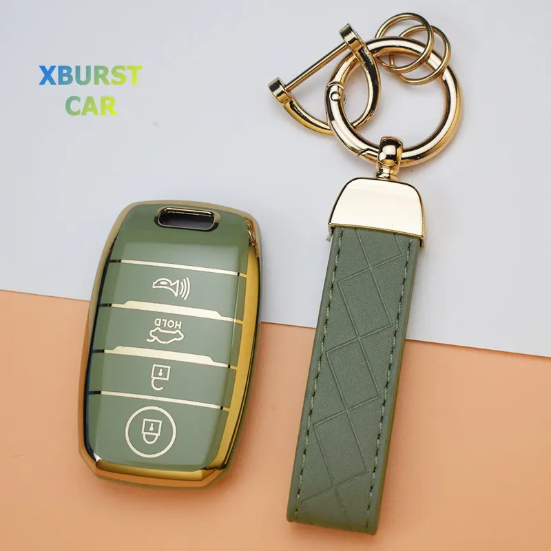 Ontto Custodia In TPU Per Chiave Auto Kia Rio, Sportage, Ceed, Cerato, Sorento, Picanto - Telecomando 3 Tasti, Verde - 4