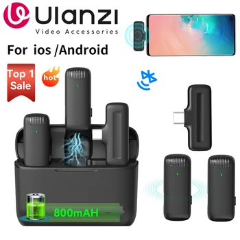 Ulanzi J12 Wireless Lavalier Microphone Audio Video Recording Mini Mic Plug Play For Smartphone Android iPhone Live Broadcast 1
