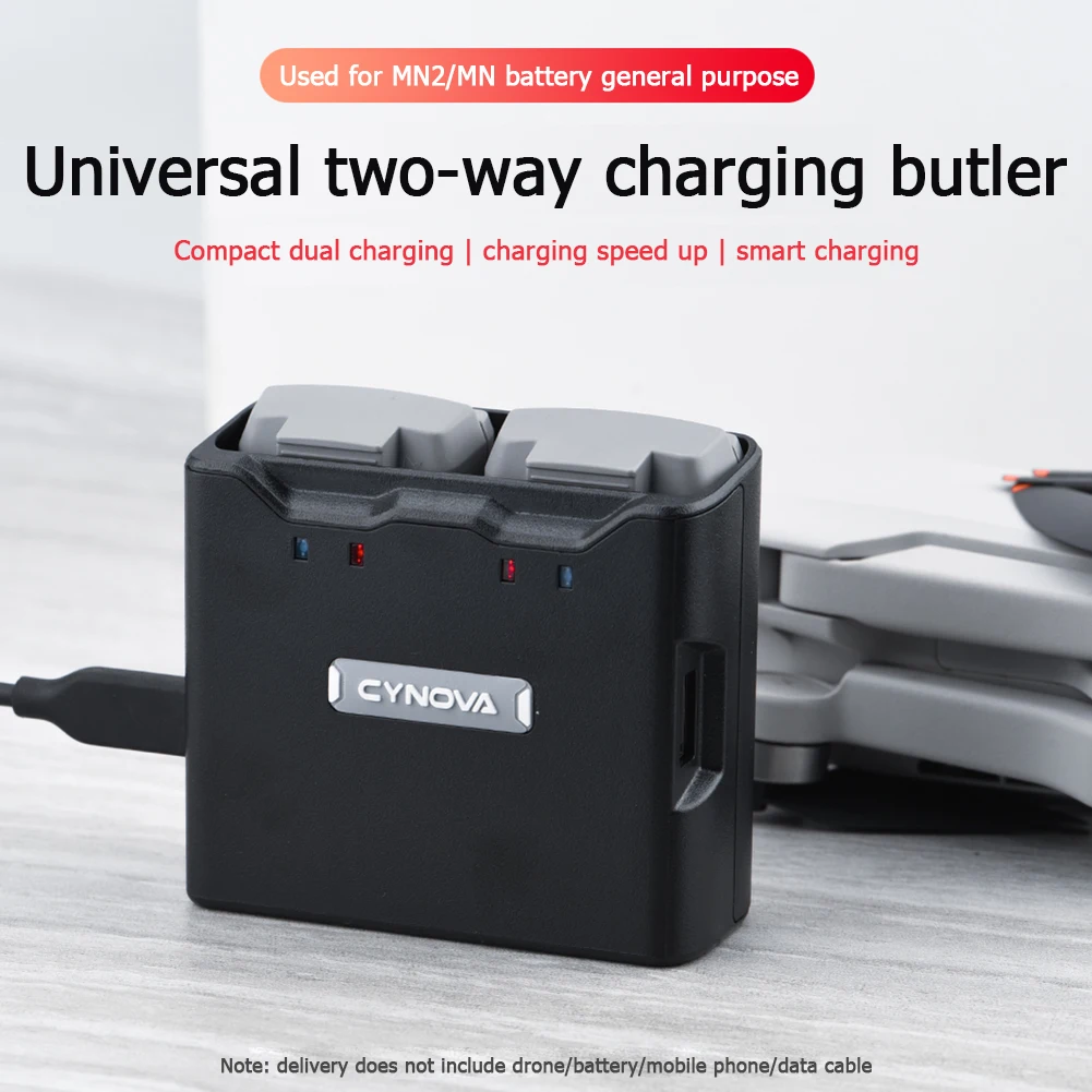 Vue rapprochée du hub de charge bidirectionnel pour DJI Mavic Mini 2, ports de charge visibles