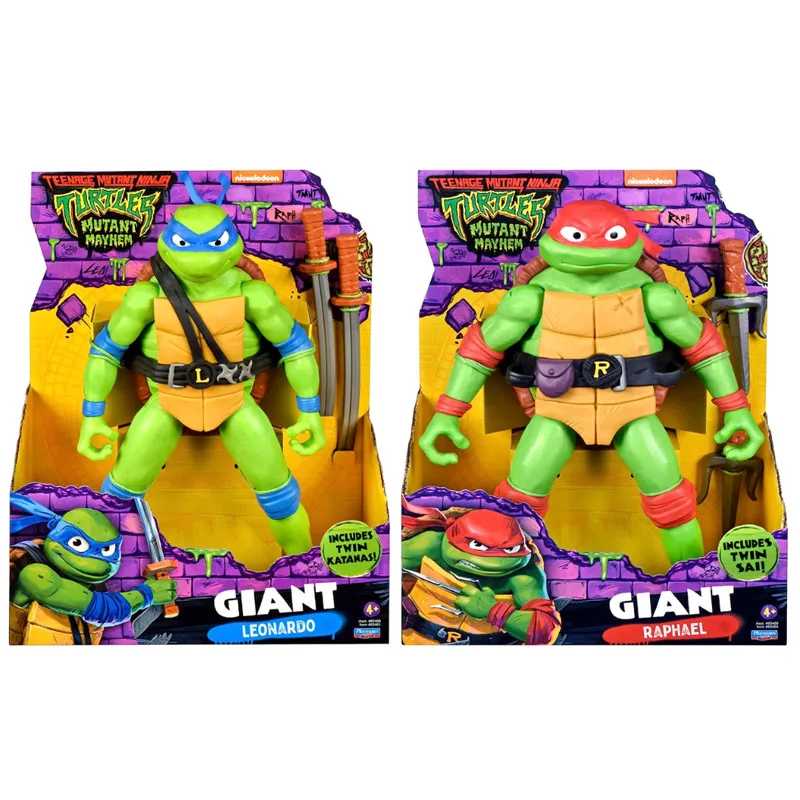 

Фигурки черепашек-ниндзя для подростков, тонкие Игрушки для мальчиков, Леонардо, Рафаэль, Mayhem Giant, катаны