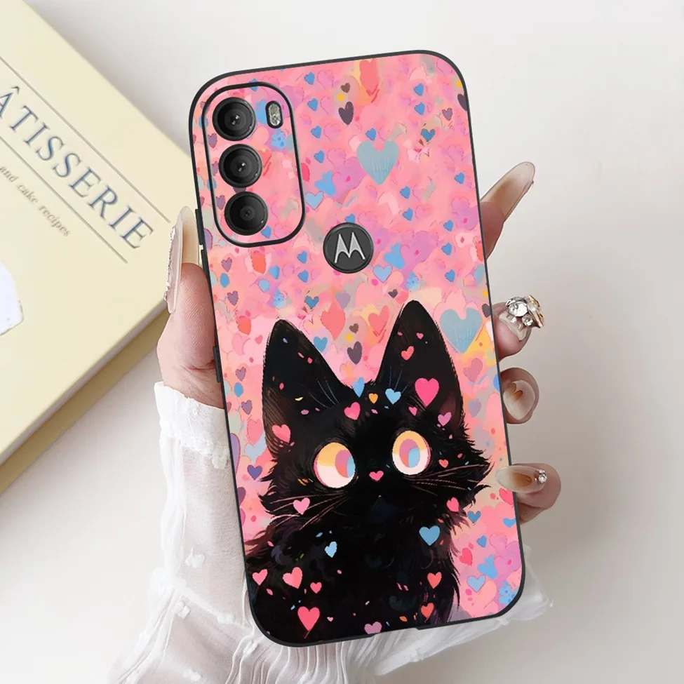 Luxury Cute Cartoon Cat Shockproof Silicone Phone Case - 6.4 Fashionable Back Cover