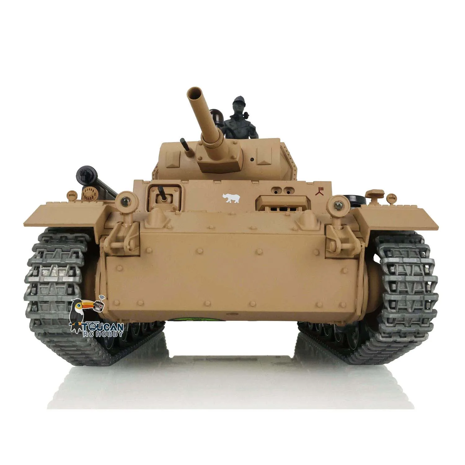 HENG LONG 1/16 7.0 Customized Panzer III H RTR RC Tank 3849 Metal Tracks Wheels Steel Sprocket Wheels BB Shooting Yellow TH17369 4