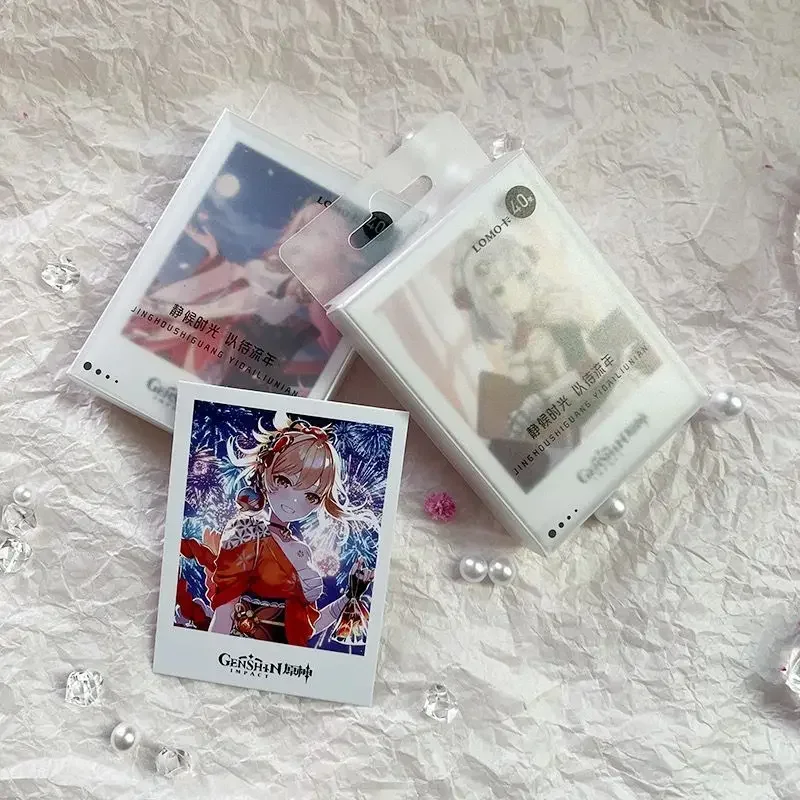 40PCS/Set Game Impact Standing Roles Lomo Card Photocard HD Printed Small Album Photo Cards For Fans Collection Postcard