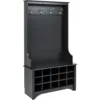 Prepac Hall Tree with Shoe Storage, Black 1
