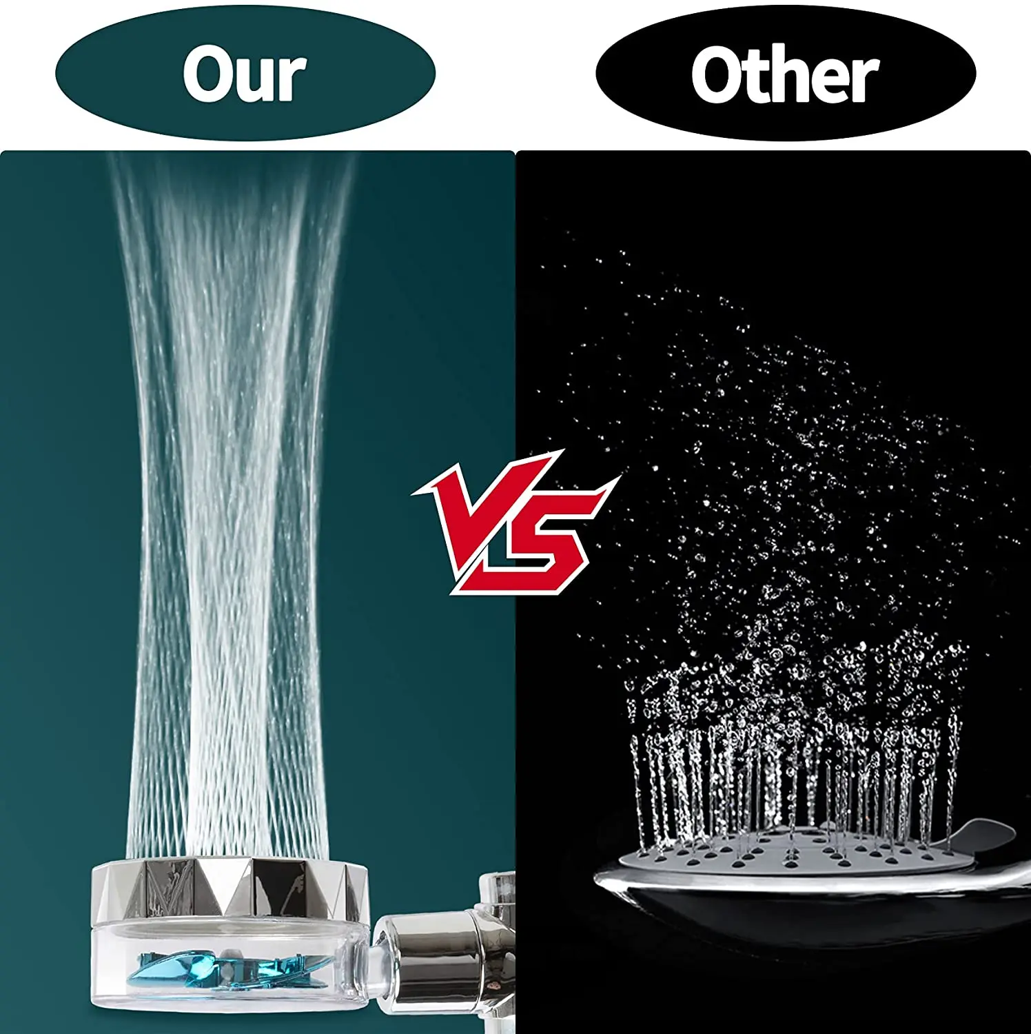 Xiaomi Handheld 360 Degrees Rotation Turbo Fan Shower Head High Pressure Water Saving Spray Shower Filters Bathroom Accessories 3