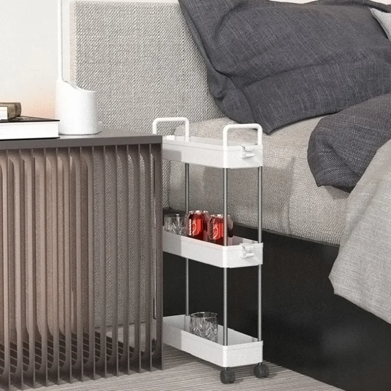 Utility Cart Storage Shelf 1pcs Rolling Movable Gap Storage Rack Kitchen Bathroom Slim Slide Organizer Shelf Livingroom