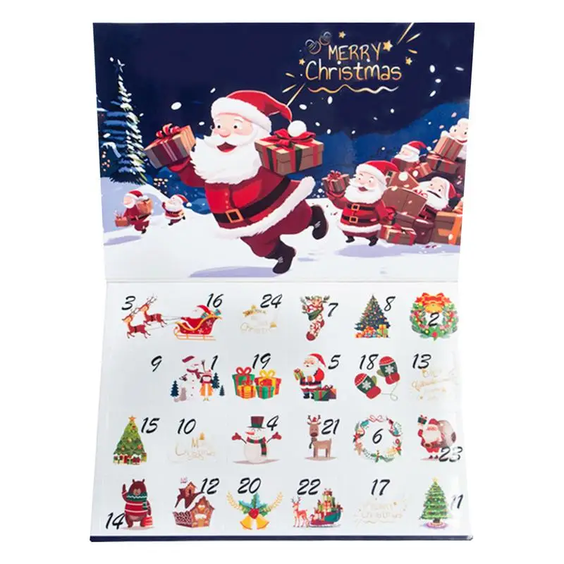 DIYFillable Christmas Advent Calendar Boxes Creative 24days Countdown Calender Boxes Decorative Colorful Christmas Gift Boxes