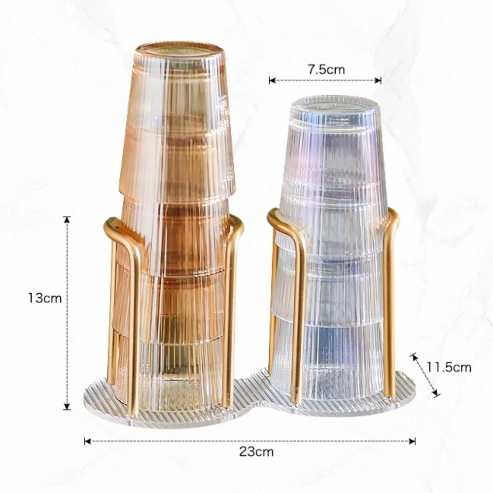 1PC Acrylic Cup Dispenser With Stylish Stripes Clear Paper Cups Holder For Rinsing Cups Bathroom Vanity Mug Racks