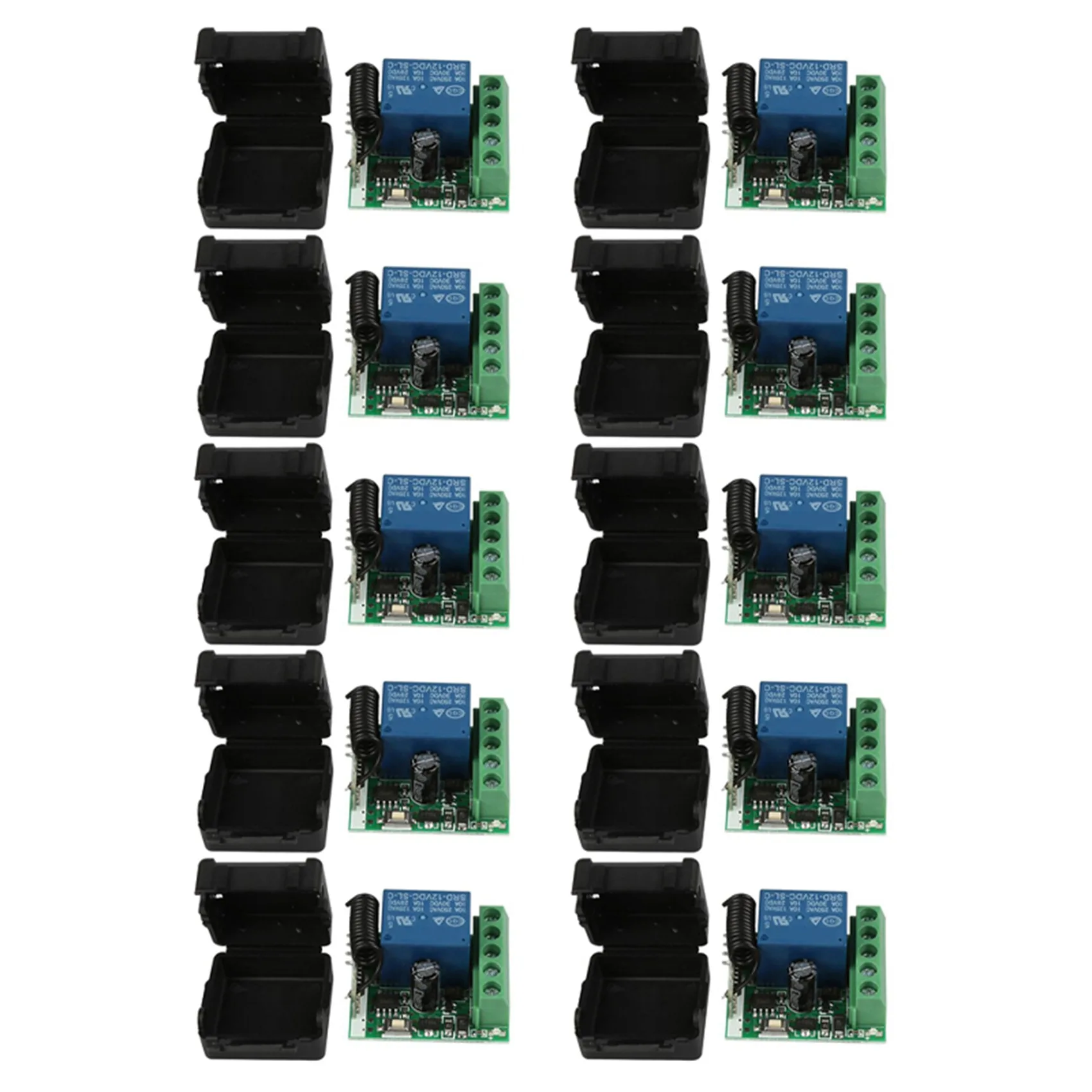 

Универсальный беспроводной пульт дистанционного управления, 10 шт., 12 В постоянного тока, 1 канал, 433 МГц, релейный приемник, модуль передатчика 433 МГц, «сделай сам»