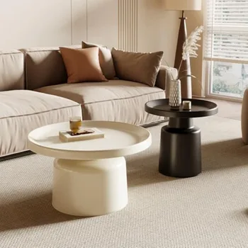 Modern Coffee Table Set 26.8 and 18.9 Round Coffee Table Coffee Table for Whole or Side Table End Table for Alone in Living Roo 1