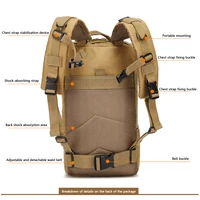 Men's Waterproof Outdoor Sports Multi functional Bag Tactical Backpack Men's Travel Large Capacity Backpack 4