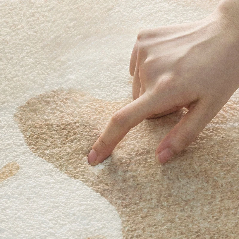 Cream Style Living Room Decoration Round Carpet Light Luxury Rugs for Bedroom Fluffy Soft Study Rug Thick Plush Lounge Floor Mat 5