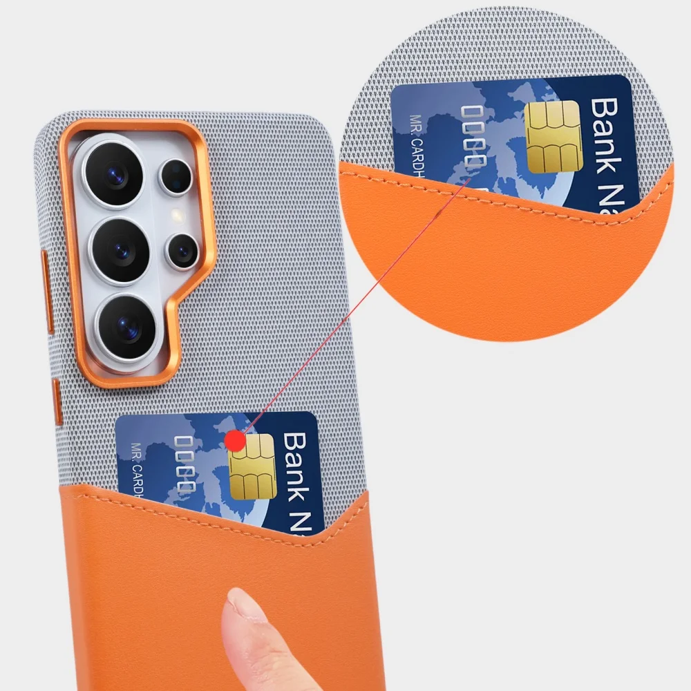 Enhanced Linen Leather Magnetic Wallet Phone Case with MagSafe Card Holder - Shockproof and Soft Cover Design