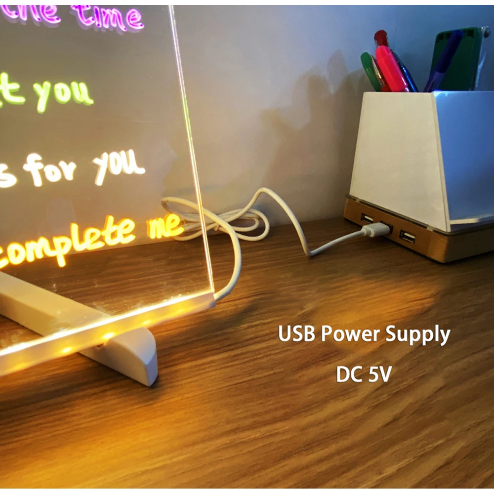 acrylic dry erase board with led