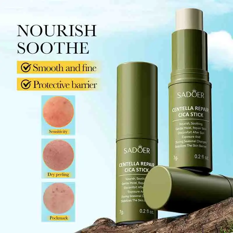 SADIER Centella Solid Face Cream Stick Smooth Repair Skin Barrier Moisturizing Oil Control Makeup Removal Face Skin Care Stick