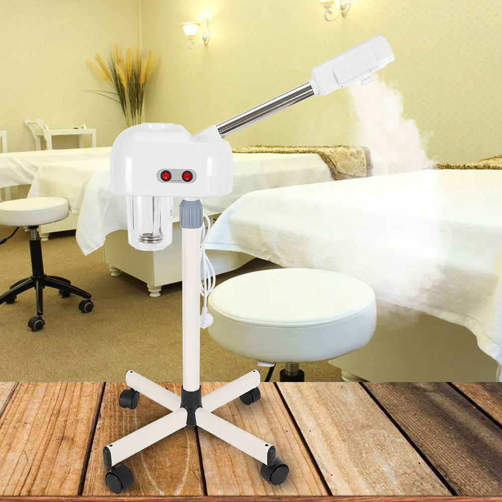 2 In1 Ozono Face Steamer Steamer Face Sauna Cold Sprayer 220V 750W Pp Salon Cosmetic Studio Facial Beauty Sprayer Sauna Spa