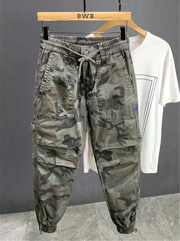 

Cargo Pants Mens Summer Cotton Trousers Men Sweatpants Stretch Casual Streetwear Male Thin Motion Encil Pant Pantalones Hombre