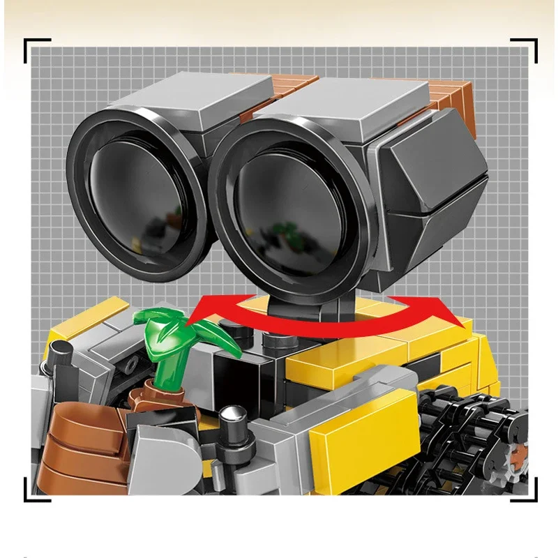 @@DIY Bricks Kits Creative Toys for Kids Intelligence Game Adult Gifts Classic Movie Mini Robot Wall-e MOC Building Blocks Model - 4