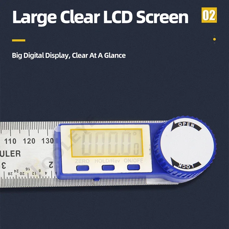 Electronic Angle Meter 360 Degree Protractor Digital Goniometer Carpentry Tools Angle Finder Multifunctional Metal Square Ruler digital angle protractor digital angle meter