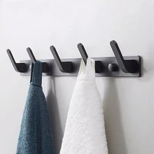 

New Creative Wall-mounted Space Aluminum Robe Hook Kitchen Door Coat Hanger Bathroom Towel Rack