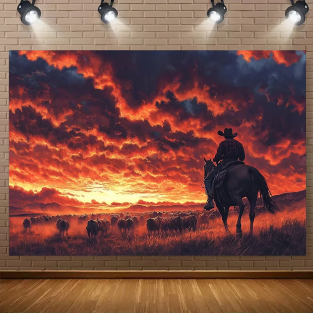 Wild West Cowboy Party Hintergrund Banner Land Scheune Junge Alles Gute zum Geburtstag Dekoration Hintergrund Baby GeschenkeDusche Fotografie Requisiten – Detail 6