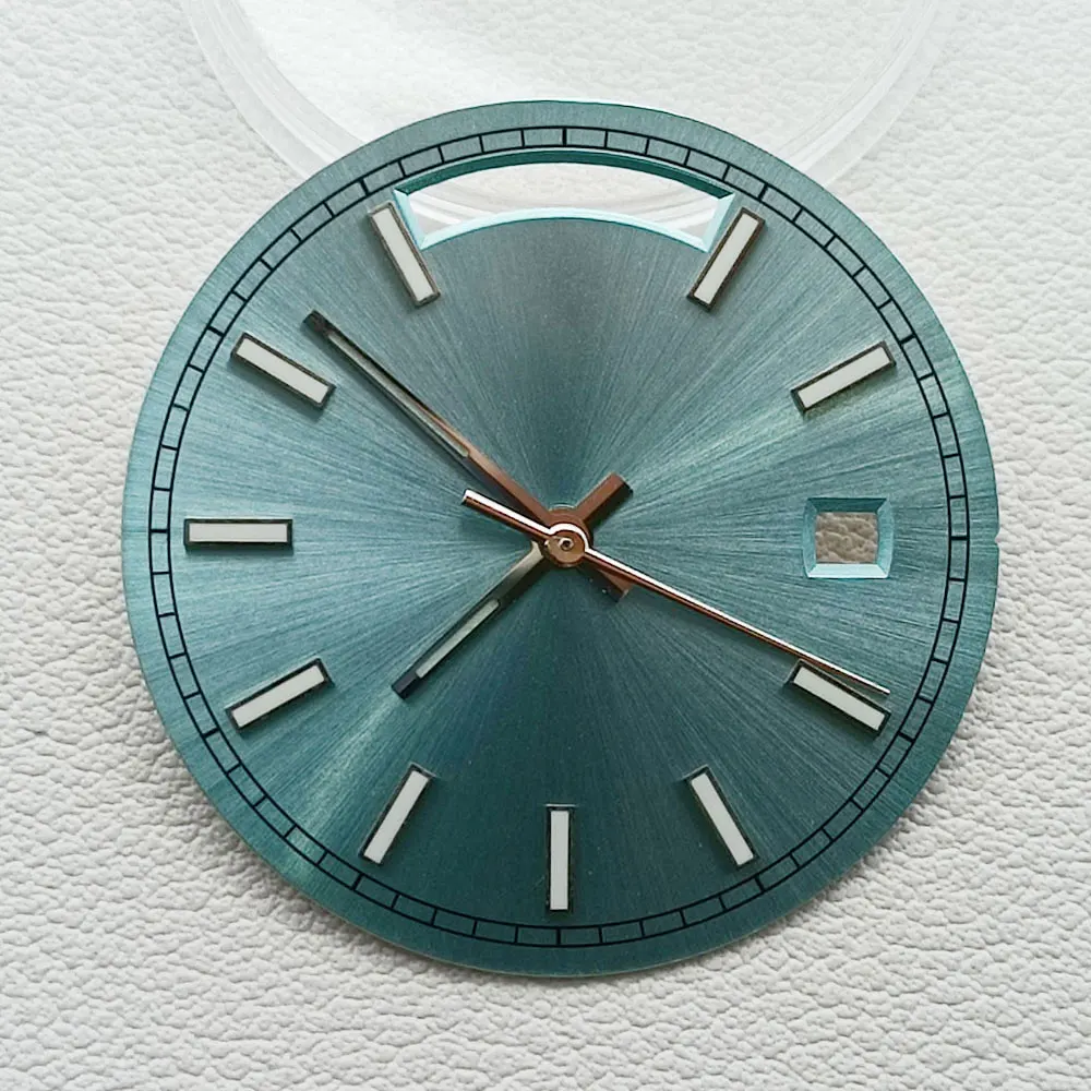 Elegant Multi-Tone Watch Dial in Green, Blue, and Gold - 31MM Diameter