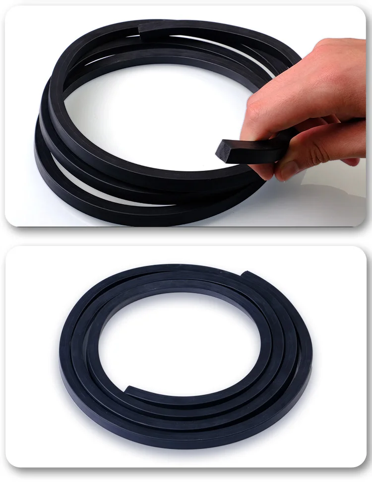 Black Square Fluorine Rubber Strip 4mm 5mm 6mm 7mm 8mm Fluororubber Cord Seal Acid Alkali Corrosion High Temp And Oil Resistant rubber seal strip