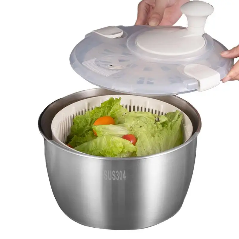 

Ручной Спиннер для салата, Спиннер для салата, сушилка для салата, шайба для салата из нержавеющей стали с вращающейся ручкой, Спиннер для овощей, смеситель для салата