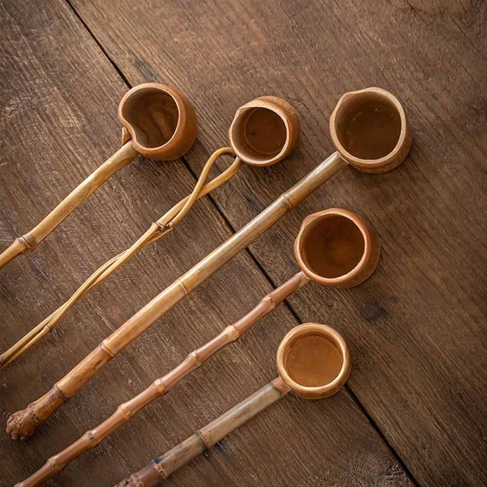 Handmade Bamboo Tea Infuser with Long Handle - Retro Style Tea Ceremony Utensil