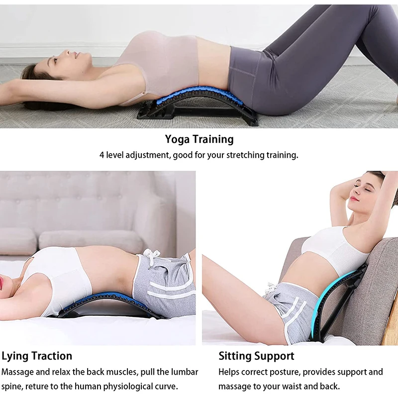 Lower Back Lumbar Pain Spine Stretcher Massager Posture Relief Cracker  Support