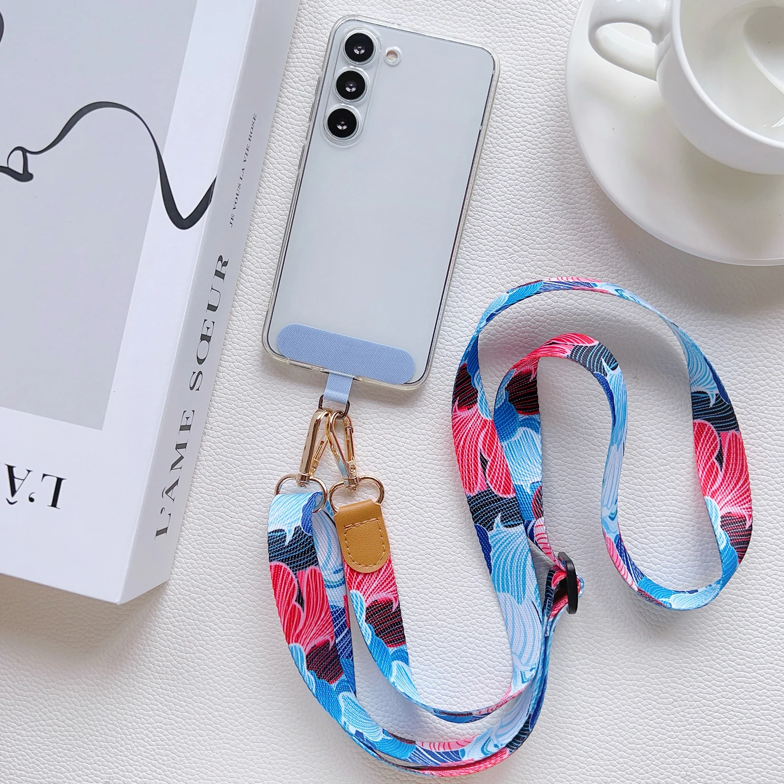 Retro Pattern Crossbody Phone Strap with Adjustable Length - Universal Antilost Neck Lanyard